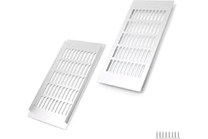 WJUAN 2 pièces de grille d'aération en aluminium 300x150 mm argenté rectangulaire - Grille d'aération pour armoires, chambres à coucher et portes