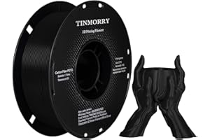 ‎TINMORRY Carbon Fiber PETG Filament 1.75mm, TINMORRY PETG-CF 3D Printer Filament, Compatible with Bambu FDM 3D Printer, 1 KG 1 Spool, Black