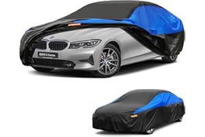 GUNHYI Cubierta de Coche Impermeable Transpirable, Funda para Coches BMW Serie 3 Serie 4 E90 F30 G20 F32 F33 F36 G22, Lona de Garaje Completo para Protección contra la Lluvia, el Sol y el Polvo.