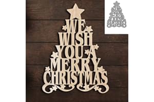 TINGZVEN Merry Christmas Tree Metal Die Cuts, Merry Christmas Tree Cutting Dies Cut Stencils DIY Scrapbooking Cards Decorative Embossing Paper Dies for Album Card Making Scrapbooking