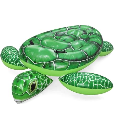 Bouée Gonflable Tortue Géante 150 Cm – Flotteur Piscine Enfant Avec Poignées, Matelas Aquatique Rigolo (charge 50 Kg, Dès 3 Ans)