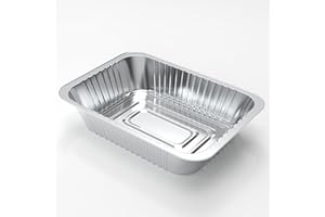 SEAVERRS 35 Stück Tropfpfanneneinlagen für Ninja OG850/OG951 Woodfire Outdoor-Grill und Smoker – kompatibel mit OG800 und OG900 Serie – Einweg-Aluminiumfolien-Fettschale, Silber