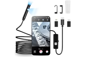 LabTEC 5 m Double Lens Endoscope Camera with Light 1920P, USB Inspection Camera Mobile Phone 16.4 ft Tube Camera IP67 Waterproof Endoscope Camera for Android Smartphones, iPhone, iPad, Samsung