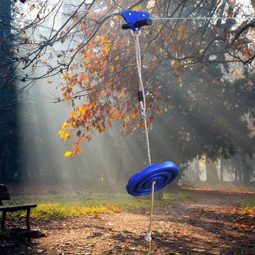 Kit de tirolina de CTSC, de 29 m, con freno y asiento, para niños y