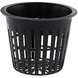 Zerodis Pflanzen Hydrokultur Mesh Netz Topf Körbe Baskets Garten Kunststoff Aquakultur Blumetopf Wachsen Cup 10Pcs(Schwarz)