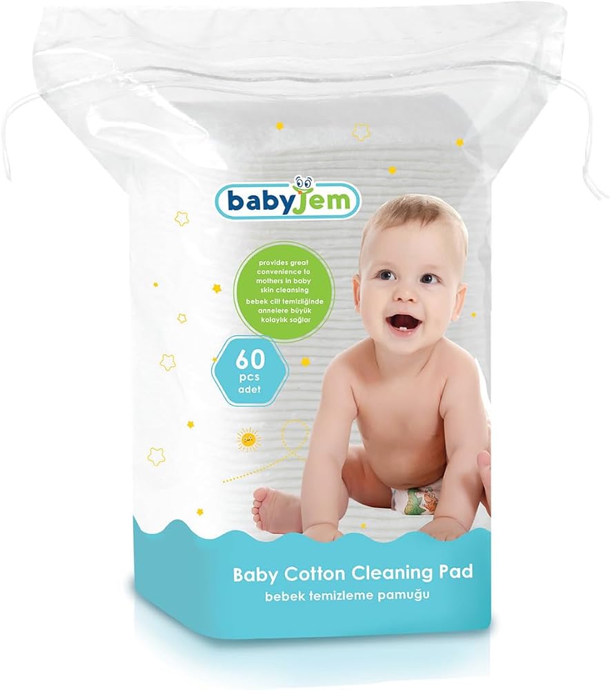 Babyjem Bebek Temizleme Pamuğu 60 Adet Beyaz Çok Renkli 8681049214614