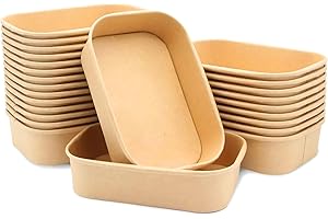 ‎LA LLARETA La Llareta 25 Stücke Papierbox zum Mitnehmen, 1000ml/35oz Kraftpapier Take Away Box, Lunchbox aus Kraftpapier, Wasser und Ölbeständig, für Essen zum Mitnehmen, Arbeitsessen, Reisen