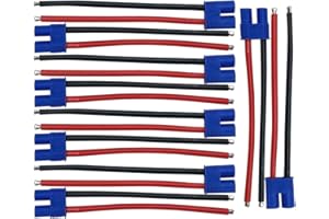 Nuofany 5Pairs EC3 Connettore femmina e maschio Deans con 14AWG 10cm Filo di Silicone per RC Lipo Cavo Della Batteria Drone