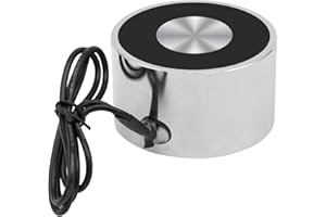 UXNEY Électroaimant DC 24V 700N 154LB / 70Kg Ventouse de maintien d'aspiration Électro-aimant rond Cylindre de levage magnétique 59x34mm