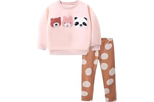 Gumyoss Completo Set 2 Pezzi con Felpa E Leggings Bambine e Ragazze Leggins Bambina Felpa per Bambina 2-7 Anni