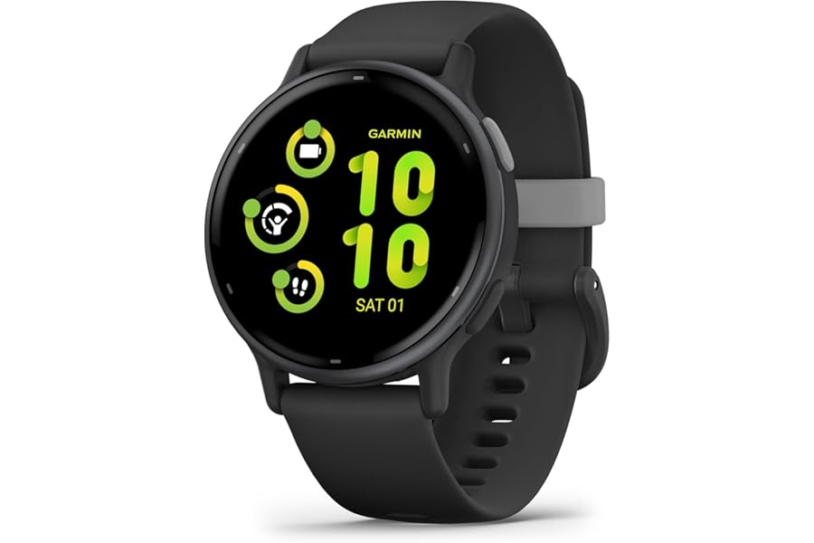 Garmin vívoactive 5 AMOLED Smartwatch 1.2 Inches, 42 mm Case, Music, GarminPay, +30 Sports, GPS, Cardio, Sleep Coach, Workout Benefits, 11 Days Autonomy, Black & Slate