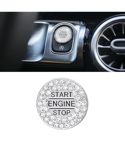 HBZYD Auto Start Stop Schalter Taste Abdeckung,Passt für Mercedes Benz