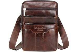 Xieben Cuir D'épaule Messenger Sac pour Hommes Femmes Casual Business Porte-documents Cross Body Pochette Pack Fourre-tout Téléphone Sacs À Main Sling Poitrine Poche