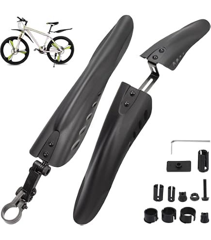 Set Di 2 Parafanghi Universali Per Bicicletta - Anteriore E Posteriore Regolabili - Colore Blu