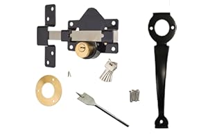 HAVEN HERITAGE Long Throw Lock with Elongated Keep and Stainless Steel Bar. 50MM Double + Handle