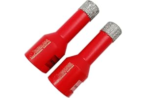SHDIATOOL Forets Diamant 2 Pièces 14mm Trépans de Forage avec Filetage M14 pour Perçage à sec en Porcelaine Carrelage Granit Marbre