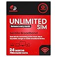 Vodafone 5G Unlimited Data SIM Preloaded for 24 months - Perfect for unlocked Phones, Routers, Tablets, and Wifi Dongles - Activate anytime when you receive the SIM.