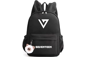 MAISLEY Seventeen Kpop Backpack Cute Rabbit Ears Schoolbag SJEONGHAN Joshua Jun Hoshi Wonwoo Woozi DK MINGYU THE8 SEUNGKWAN for Boys Girls Seventeen Camping Hiking Rucksack