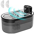 TOMXCUTE Cat Water Fountain for Drinking: 3.0L Cat Fountain with Sensor, 5000mAh Battery Operated Cat Fountain Cordless Dog Fountain Multi-Filtration, Dishwasher Safe Suitable for Cats& Dogs, Black