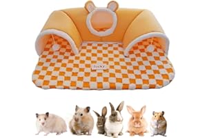 APPCRFM Guinea Pig Tunnel Hideout With Ball Toy- Soft Small Animal Play Tube & Sleeping House For Rabbits Cat Hamsters Chinchillas Hedgehogs & Other Pets (Breathable & Washable Removable Design) (Orange)