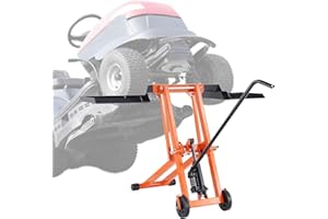 VEVOR Lève Tondeuse Autoportée avec Grande Capacité de Charge 225 kg, Cric pour Tracteur-Tondeuse Hydraulique, Élévateur pour Tondeuse à Gazon Mobile et Réglable, pour Entretien, Jardin, Orange