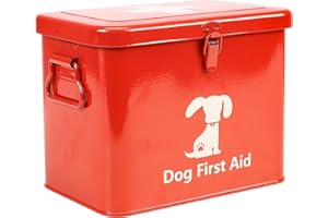 Xbopetda First Aid Kit, Pet First Aid Storage Bin, 2-Tier First Aid Medicine Box for Dog, Cat or Rabbit - Perfect for Home Care and Outdoor Travel Emergencies, Small & protable （Red