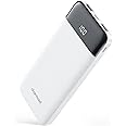 Charmast 10400mAh Power Bank USB C Battery Pack with LED Display Type C Powerbank Portable Charger Compatible with Smartphones Tablets and More (White)