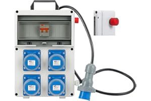 FERRI GROUP Quadro da Cantiere IP67, Made in Italy - Robusto, Sicuro e certificato, Quadretto da cantiere con prese industriali Affidabile e Protezione IP67 – quadro elettrico portatile con differenziale