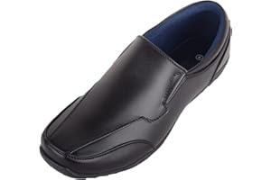 ABSOLUTE FOOTWEAR Childrens Teens Boys Easy Slip On Twin Gusset School College Work Smart Shoes