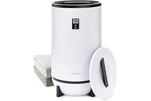 ‎SERENELIFE SereneLife Handtuchhalter Stehend Schwarz – Elektrischer Handtuchwärmer für 2 Handtücher Energiesparend und Mobil mit Timer, Handtuchtrockner mit Überhitzungsschutz und Auto-Abschaltung für Bad