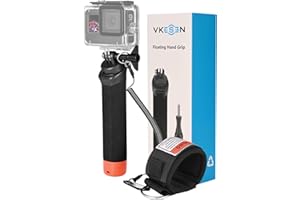 Vkesen Empuñadura Flotante Set para GoPro,Palo Selfie Impermeable + Correa muñeca de Cuerda de Seguridad con Alma de Acero para GoPro Hero 13/12/11/10/9/8/7, dji Osmo Action y Otras cámaras acción