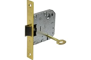 Ucem - Cerradura de embutir hierro latonado serie 6134ab abhl050