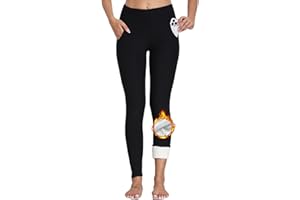 CheChury Pantalons Chauds Hiver Leggings Doublés de Molleton Femme Legging Polaire Pantalon de Sport Slim Epais Doublure Polaire Pantalons de Décontractés Elastiques Taille Haute Leggings avec Poches