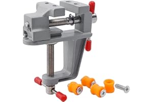 Treki Mini Tornillo de Banco Pequeño Tornillo de Mesa Ajustable Abrazadera de Mesa Herramienta Prensa Tornillo Portátil para Modelos de Joyería Reparaciones de Bricolaje Pintura y Manualidades