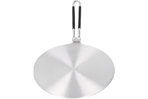 OMABETA Adaptador de Placa de Inducción, Difusora de Calor de inducción de Acero Inoxidable Anti Escaldado con Mango para Induccion (22cm#)