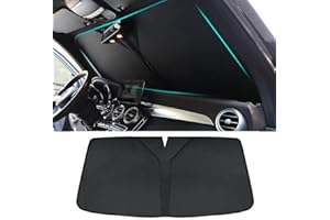LUKBUT Apto para Ford Mustang Mach-E 2020-2022, Parasol para Parabrisas de Coche, Parasol Plegable para Parabrisas, para Mantener el vehículo más Fresco, fácil de Usar