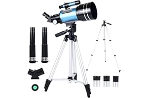 Telescope for Adults Astronomy & Kids & Beginners,DMOPRDNB 70mm Aperture 300mm(F/5.7) Focal Length Kids Refracting Telescopes Educational Toys for Sky Star Gazing
