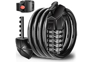 WEHERS Bike Lock, Bicycle Lock Combination 5 Digit 120cm/12mm Long Heavy Duty Cable Lock High Security for Bike, Motorcycles, Scooters, Door Gate