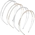 Nogeqi 4er-Set Silber Haarreifen Mit Strass - Elegante Braut Tiara Für Hochzeit & Besondere Anlässe