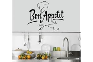 PR Service Sticker Adesivo PVC Buon Appetito 002 da Parete Muro Decorativo Decorazioni Interni Fai da te Frase Cucina (60 x 50 cm)