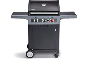 Enders® Gasgrill BOSTON BLACK 3 K TURBO, 3-Brenner aus Edelstahl, mit Kocher, TURBO ZONE & HEAT RANGE Brenner-Technologien von Enders®, Grillwagen, Außenküche #88626