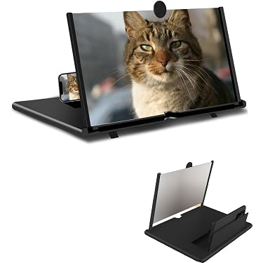 Textiluxe 18 Pouces Agrandisseur Écran Téléphone 3D HD - Loupe Pliable Portable Compatible Tous Smartphones