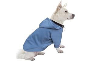 HuaLiSiJi Ropa para Perros Grandes Sudadera con Capucha para Perro, Cálido y Ligero, Textura Suave, Fácil de Usar, Azul Neblina, 4XL