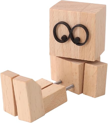 Statuetta Oscillante In Legno Per Auto Con 12 Facce Magnetiche - Compagno Di Viaggio Fai Da Te