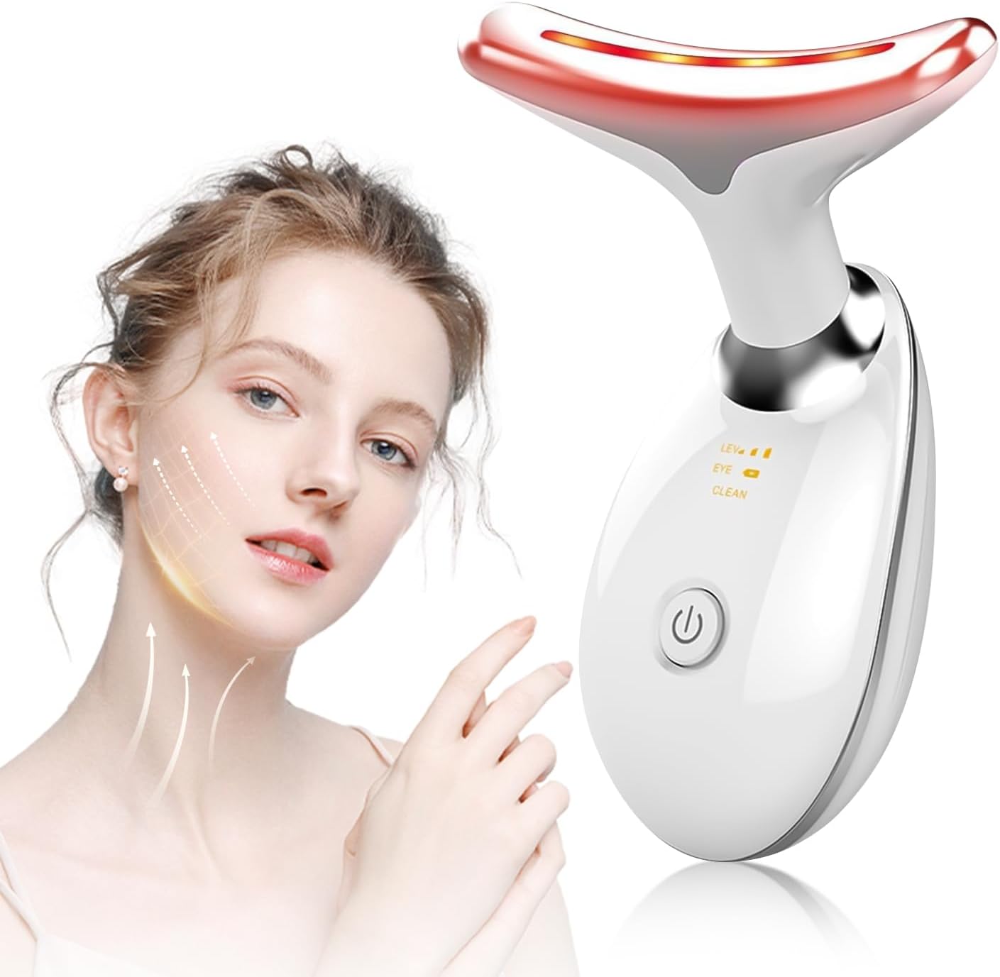 Masajeador Facial Eléctrico, Masajeador Facial Antiarrugas de 3 Modos, 7 Colores LED EMS Masajeadores Faciales Reafirmante, 45°C Radiofrecuencia Facial, Guasha Lifting Masaje Facial Reductor de Papada