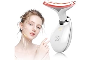 NVKHG Gesichtsmassagegerät Gegen Falten, 7 Farben LED Licht EMS Gua Sha Elektrisch, 3 Modus Face Massager, Konstante Erwärmung auf 45°C V Shape Face Gerät, Elektrisches Gesichtsmassage Facial Lift