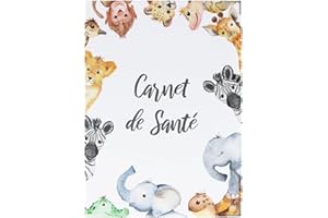 Color Pop Protège carnet de santé enfant – Fabrication Française – pvc imprimé – Pour carnet de santé, ordonnance- 22 x 16 cm (Imprime Savane)