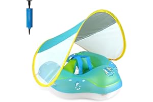 MONODEAL Bouée Bébé, bouee pour Bebe, Bébé Siège De Piscine avec auvent Amovible de Bouee Bebe, bouée Gonflable pour Enfants Anneau de Natation, Bouee Bebe Piscine pour 3-36 Mois