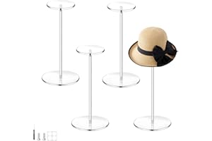 Lucxhcky 4 Sets Acrylic Hat Stand, Acrylic Hat Organizer for Baseball Caps, Baseball Cap Holder Organizer for Display Hat (30cm)