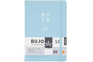 Quijote Paper World Bullet Journal A5 - Libreta de puntos, Cuaderno punteado, Tapa Dura Extrasuave, 62 Hojas, 100gr/m, para Planificación, Estudio, Lettering, Viajes o Diario - Azul